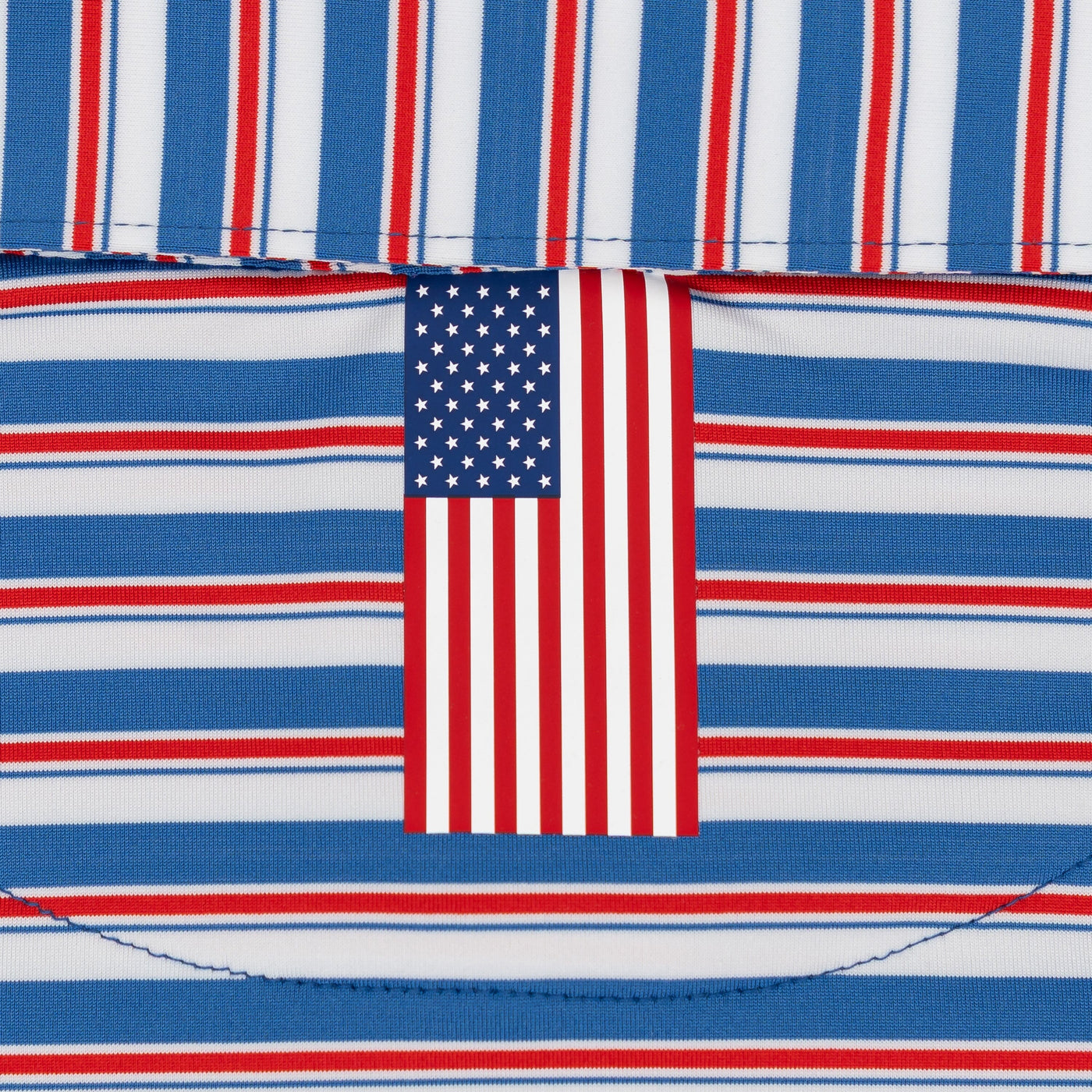 The Belmont Stripe | Performance Polo | The Belmont Stripe - White/Short Stop Blue/Classic Red - USA