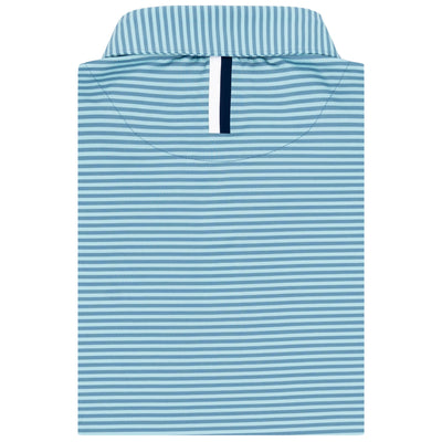 The Birdie Stripe | Performance Polo | The Birdie Stripe - Antigua Green/Cadet Blue