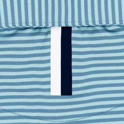 The Birdie Stripe | Performance Polo | The Birdie Stripe - Antigua Green/Cadet Blue