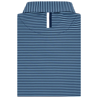 The Birdie Stripe | Performance Polo | The Birdie Stripe - Cadet Blue/Fleet Navy