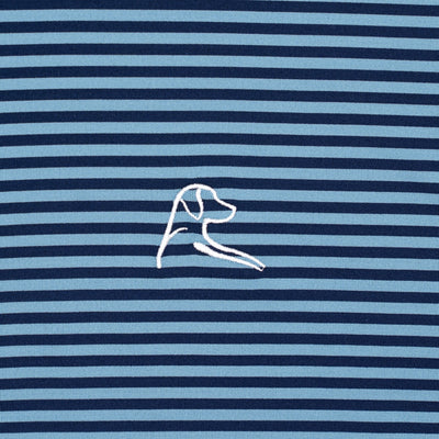 The Birdie Stripe | Performance Polo | The Birdie Stripe - Cadet Blue/Fleet Navy