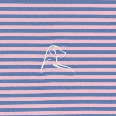 The Birdie Stripe | Performance Polo | The Birdie Stripe - Dusk Blue/Lotus Pink