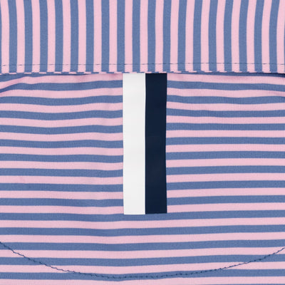 The Birdie Stripe | Performance Polo | The Birdie Stripe - Dusk Blue/Lotus Pink