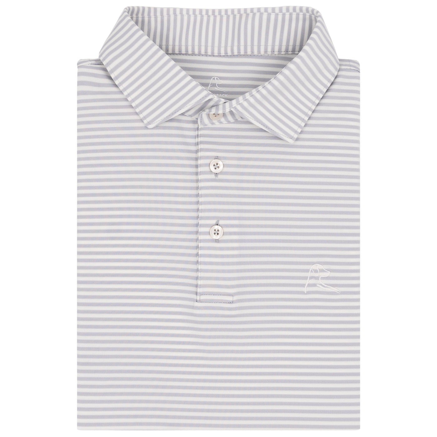 The Birdie Stripe | Performance Polo | The Birdie Stripe - Ivory/Stratus Grey