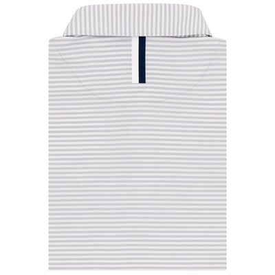 The Birdie Stripe | Performance Polo | The Birdie Stripe - Ivory/Stratus Grey