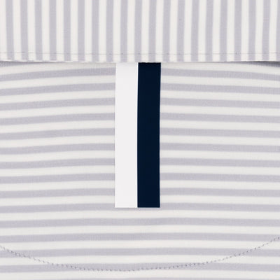 The Birdie Stripe | Performance Polo | The Birdie Stripe - Ivory/Stratus Grey