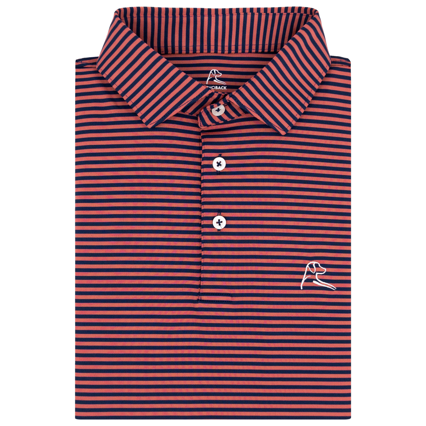 The Birdie Stripe | Performance Polo | The Birdie Stripe - Rouge Red/Fleet Navy
