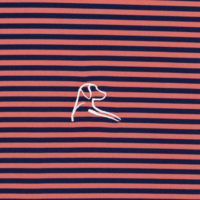 The Birdie Stripe | Performance Polo | The Birdie Stripe - Rouge Red/Fleet Navy