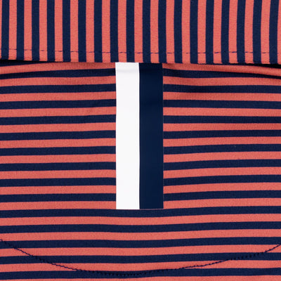 The Birdie Stripe | Performance Polo | The Birdie Stripe - Rouge Red/Fleet Navy
