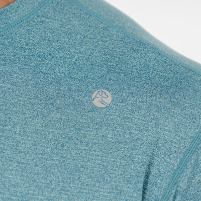 Blitz Tech Tee | Heather - Mariner Blue/Mint Green