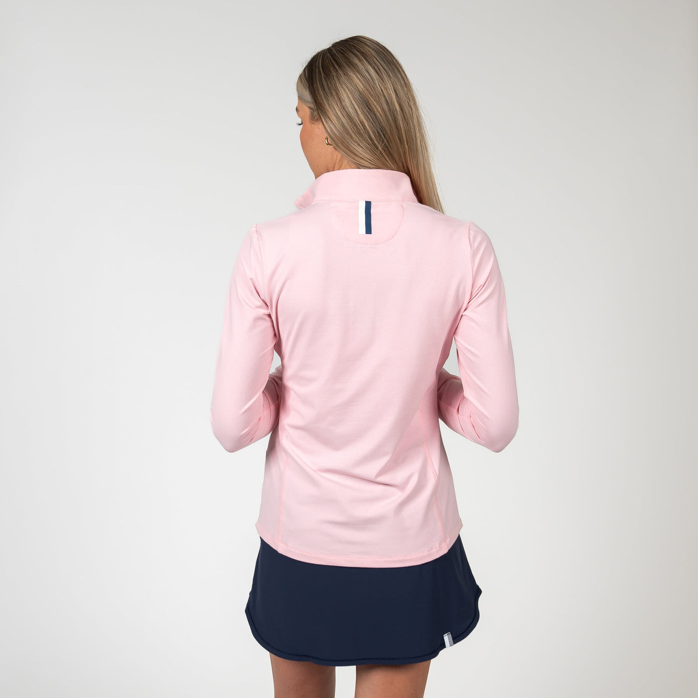 Heather Performance Q-Zip | Heather - Flamingo Pink/Shell Pink