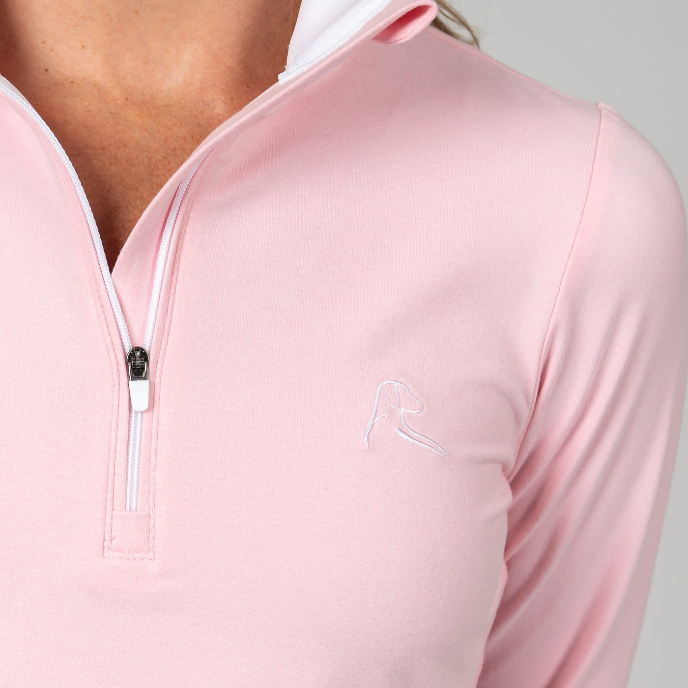 Heather Performance Q-Zip | Heather - Flamingo Pink/Shell Pink