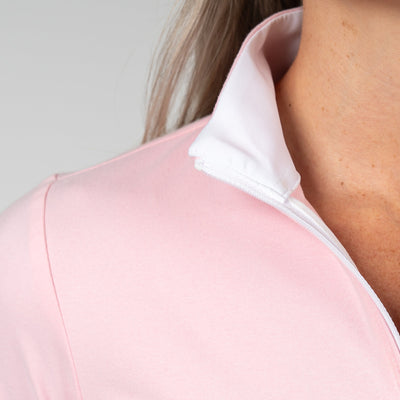 Heather Performance Q-Zip | Heather - Flamingo Pink/Shell Pink