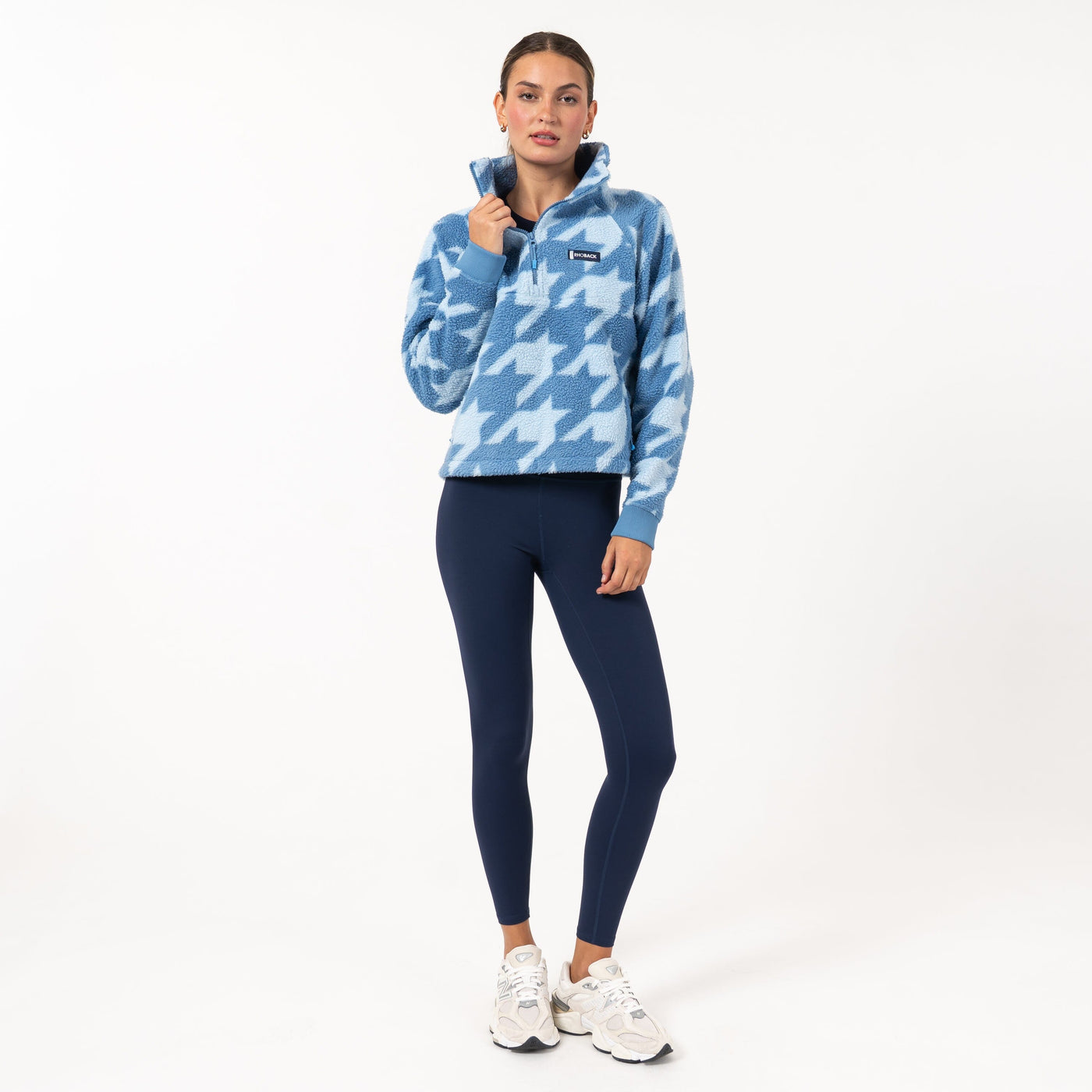 Rivanna Fleece Pullover | The Bold Houndstooth - Highcountry Blue/Pure Blue