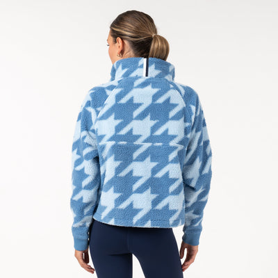 Rivanna Fleece Pullover | The Bold Houndstooth - Highcountry Blue/Pure Blue