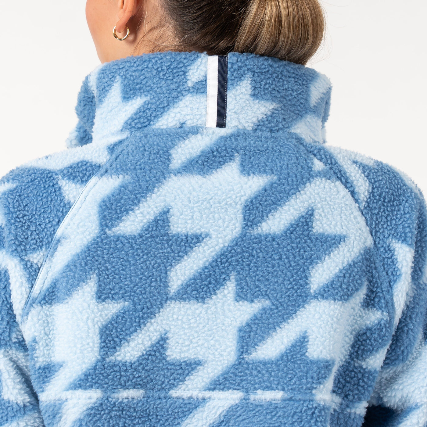 Rivanna Fleece Pullover | The Bold Houndstooth - Highcountry Blue/Pure Blue