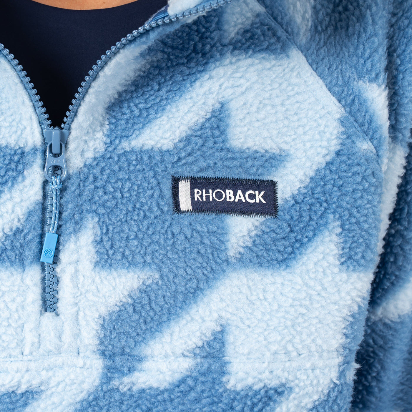 Rivanna Fleece Pullover | The Bold Houndstooth - Highcountry Blue/Pure Blue