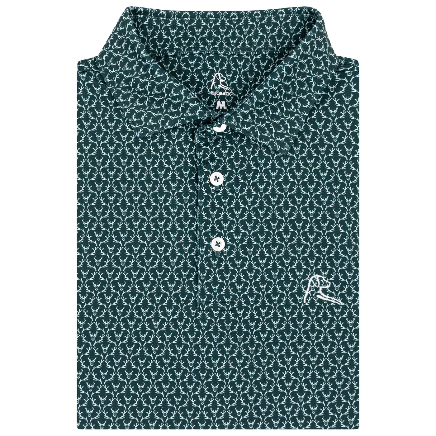 The Buck | Performance Polo | The Buck - Ponderosa Green/White