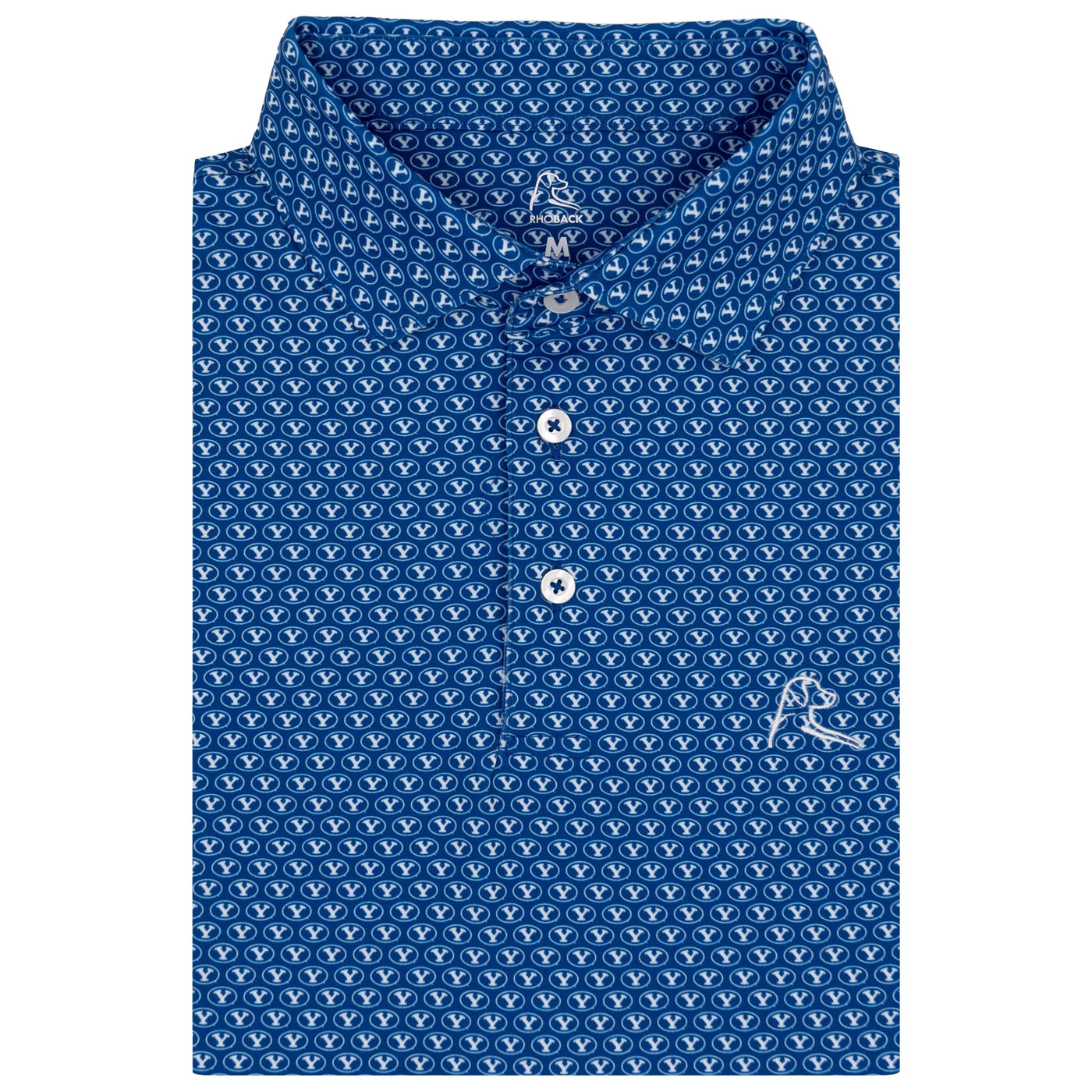The BYU Cougars® | Collegiate Polo | The BYU Cougars® - Azure Blue/White