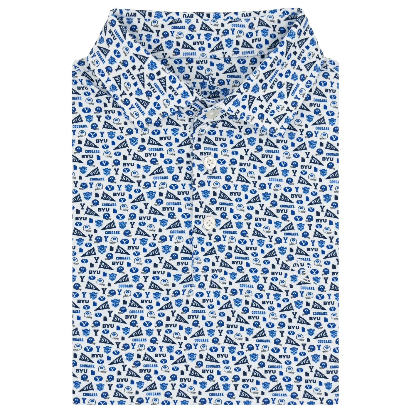 The BYU Gameday | Collegiate Polo | The BYU Gameday - White/Azure Blue