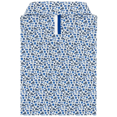 The BYU Gameday | Collegiate Polo | The BYU Gameday - White/Azure Blue