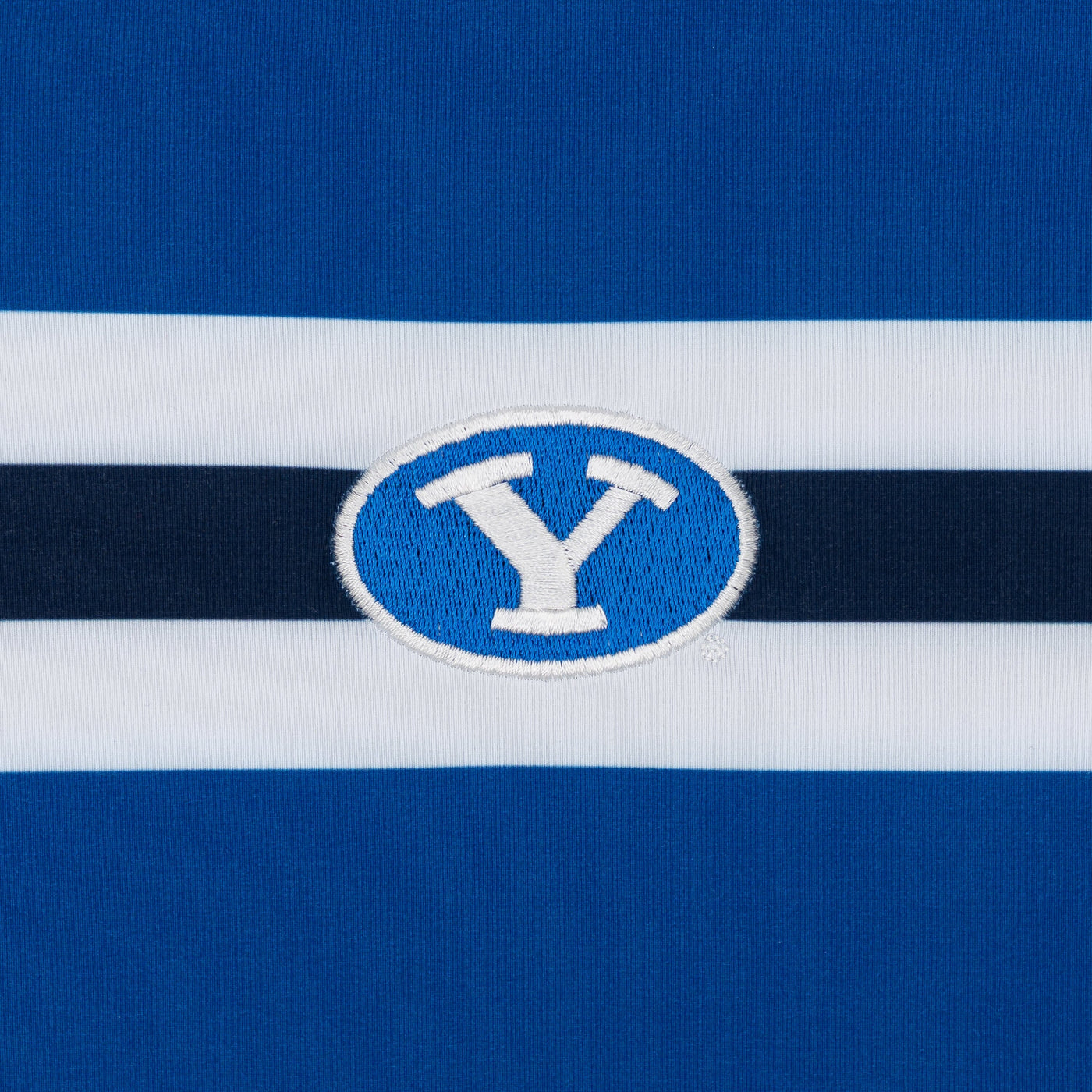 BYU Helmet Stripe Collegiate Q-Zip | The BYU Helmet Stripe - Azure Blue/White