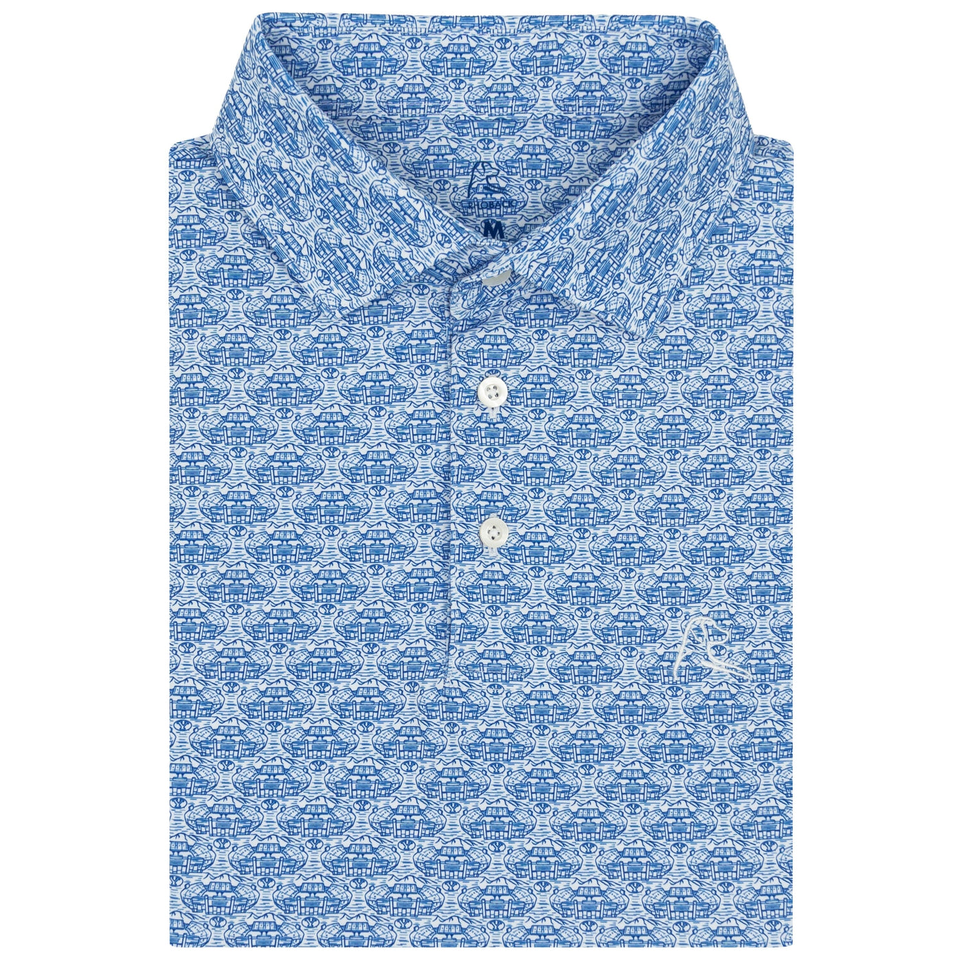 The BYU Lavell Edwards Stadium™ | Collegiate Polo | The BYU Lavell Edwards Stadium™ - White/Azure Blue