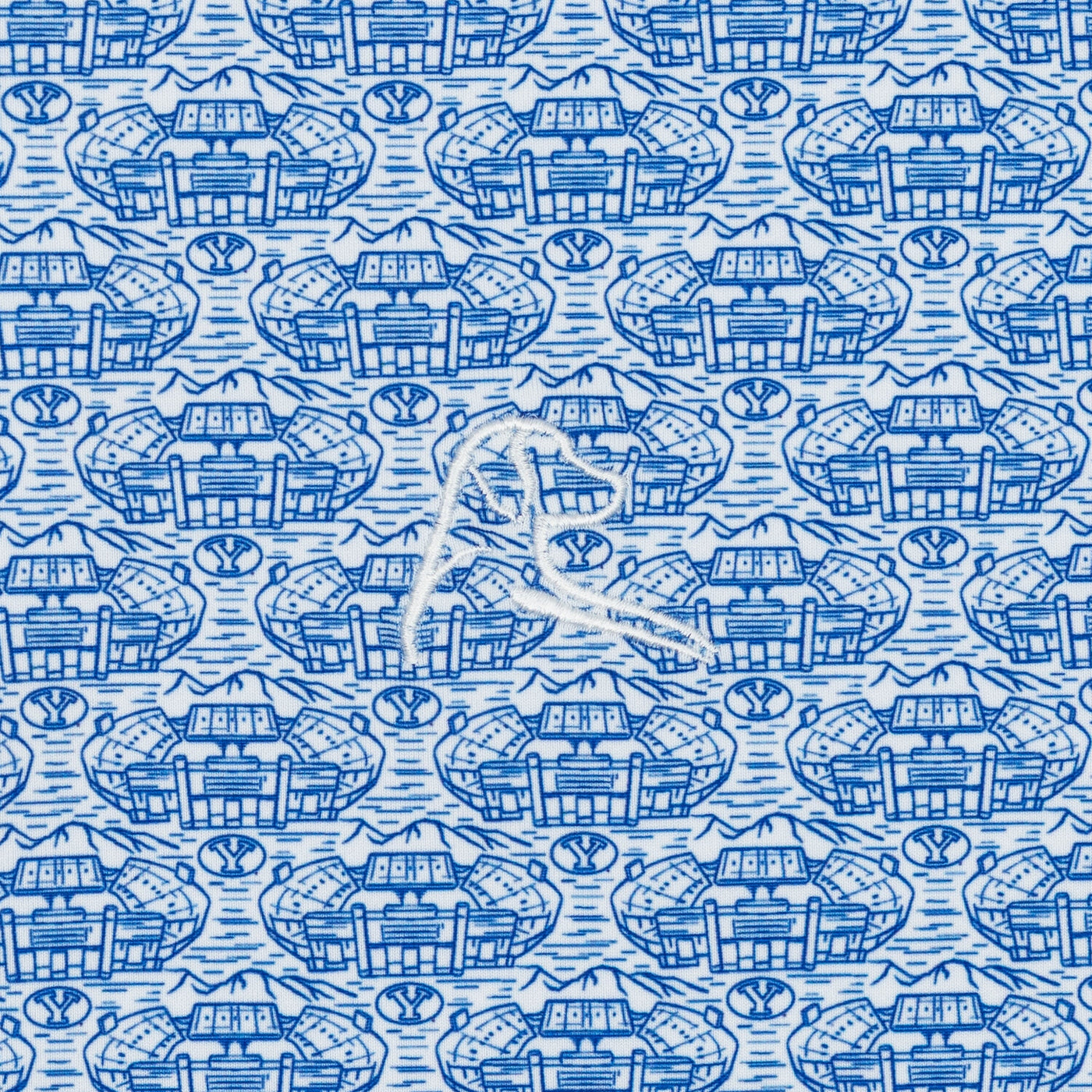 The BYU Lavell Edwards Stadium™ | Collegiate Polo | The BYU Lavell Edwards Stadium™ - White/Azure Blue