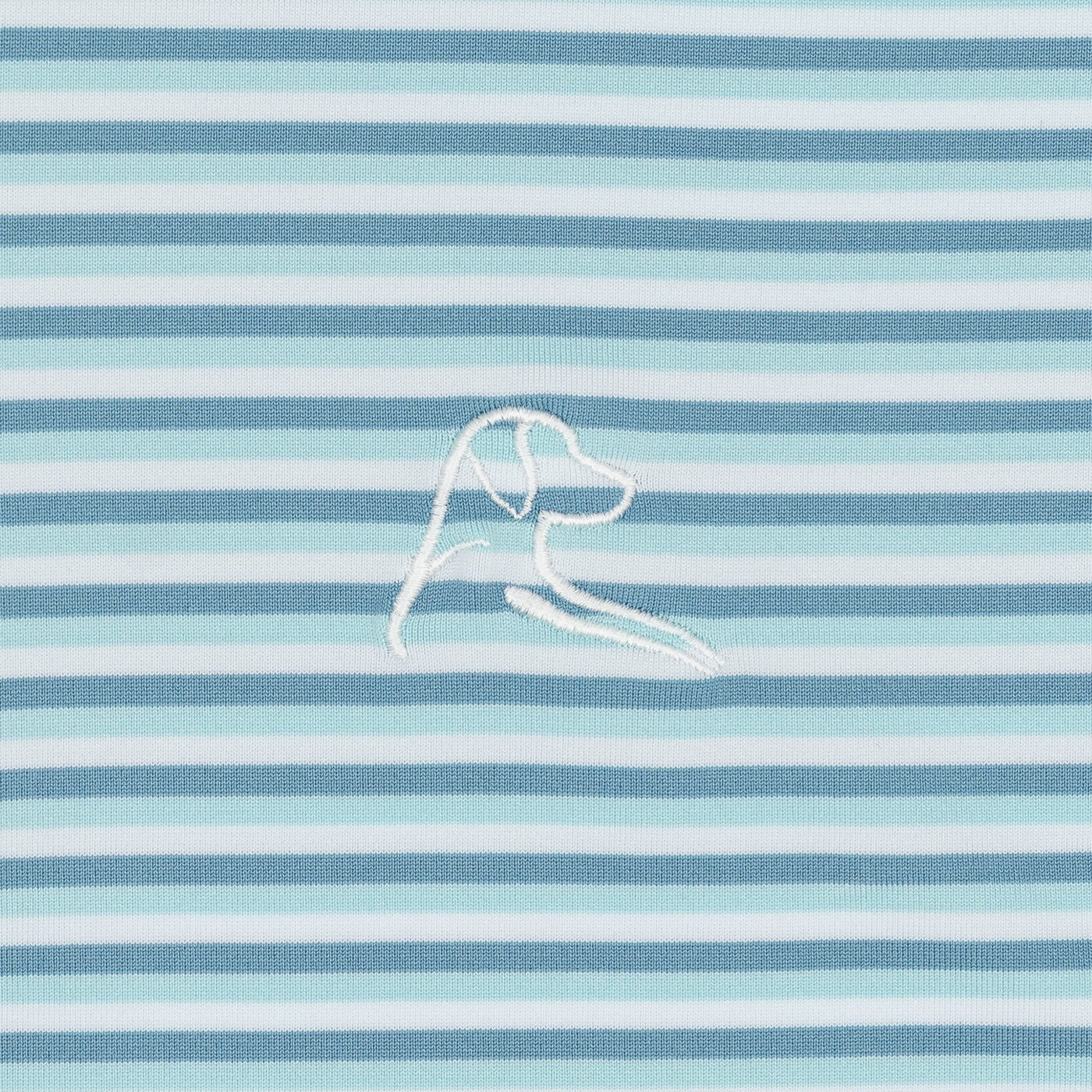 The Cabana Stripe | Performance Polo | The Cabana Stripe - White/Cadet Blue/Antigua Green