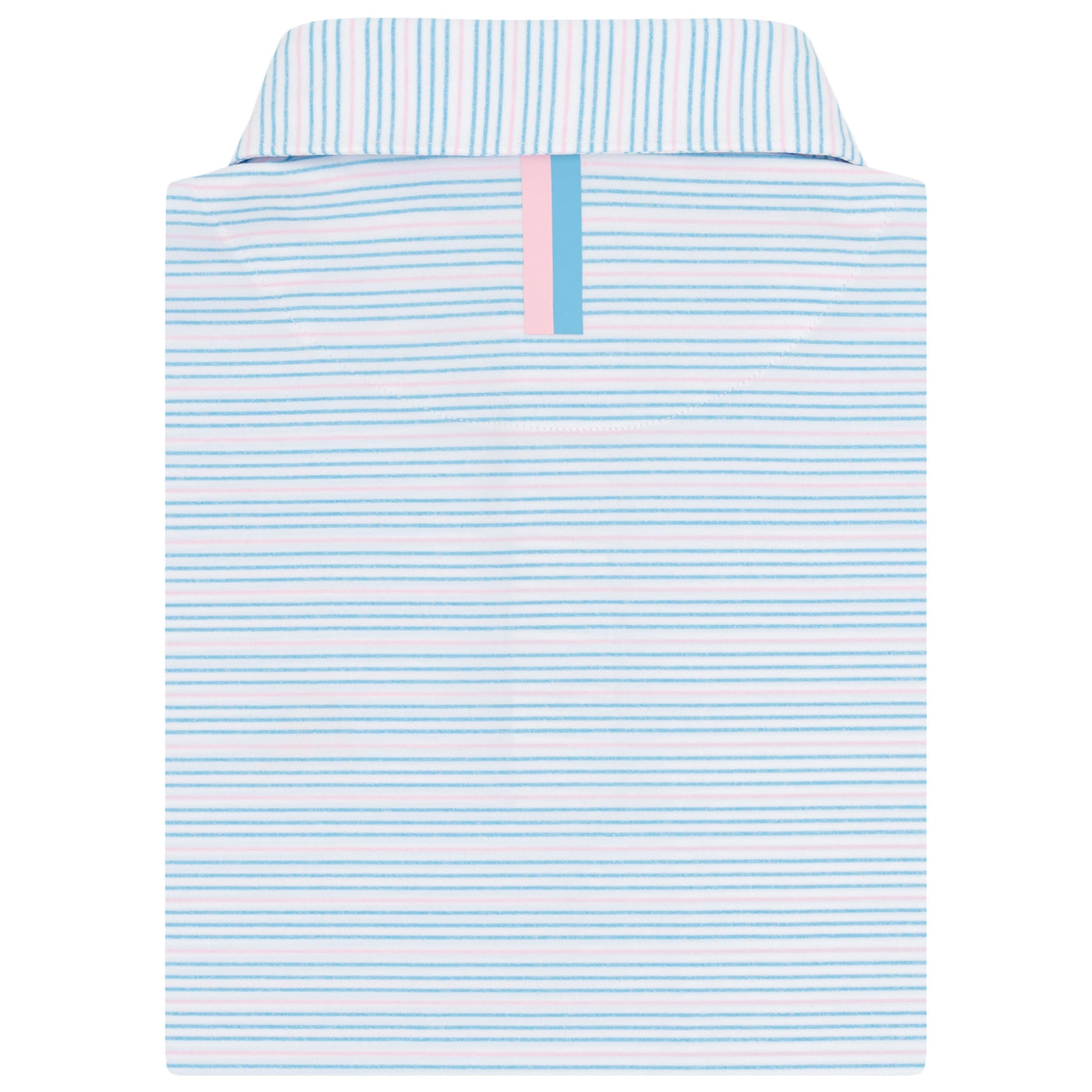 The Skimmer Heather Stripe | Performance Polo | The Skimmer Heather Stripe - Powder Blue/Flamingo Pink/White