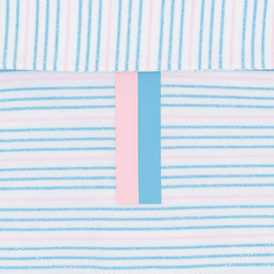 The Skimmer Heather Stripe | Performance Polo | The Skimmer Heather Stripe - Powder Blue/Flamingo Pink/White