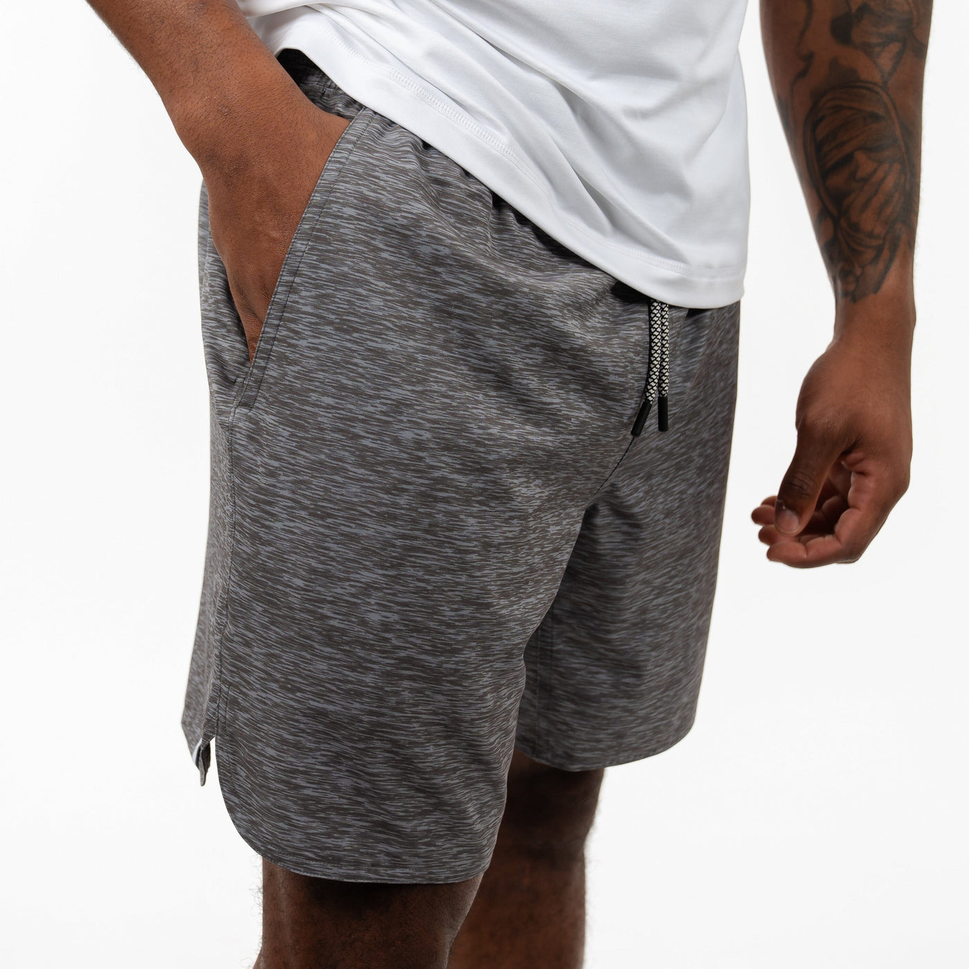 Grit Gym Short | The Haste Heather - Thunder Grey/Charcoal Grey