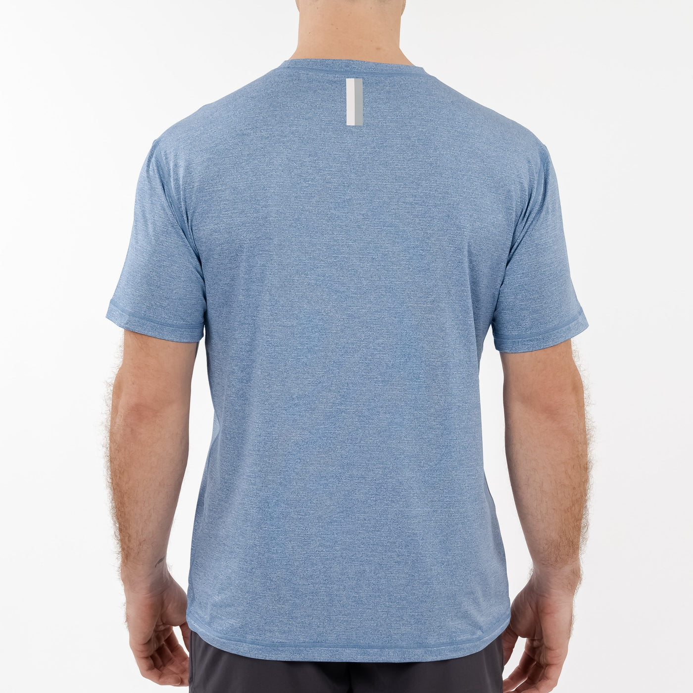 Blitz Tech Tee | Heather - Vintage Blue/White