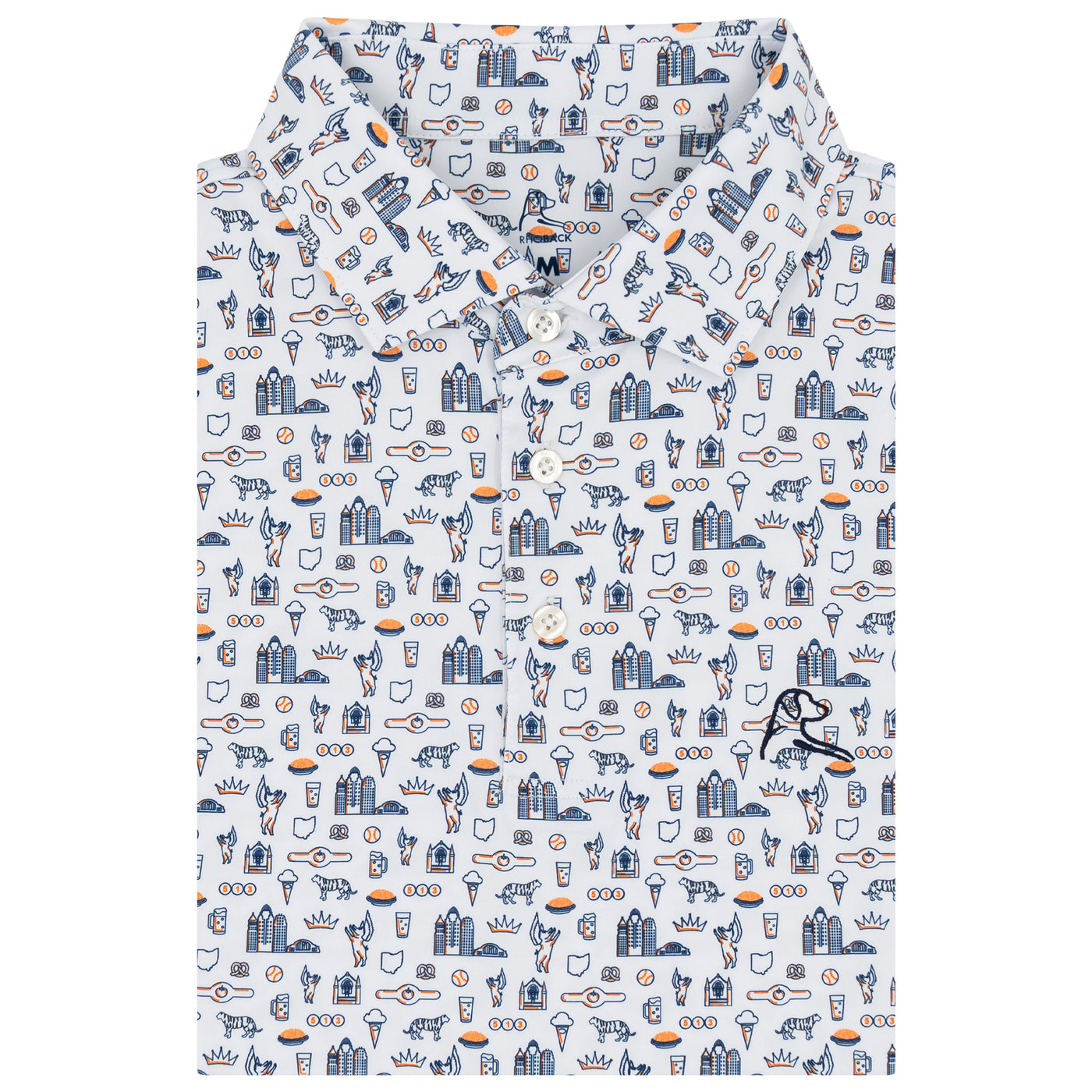 The Cincy | Performance Polo | The Cincy - White/Citrus Orange