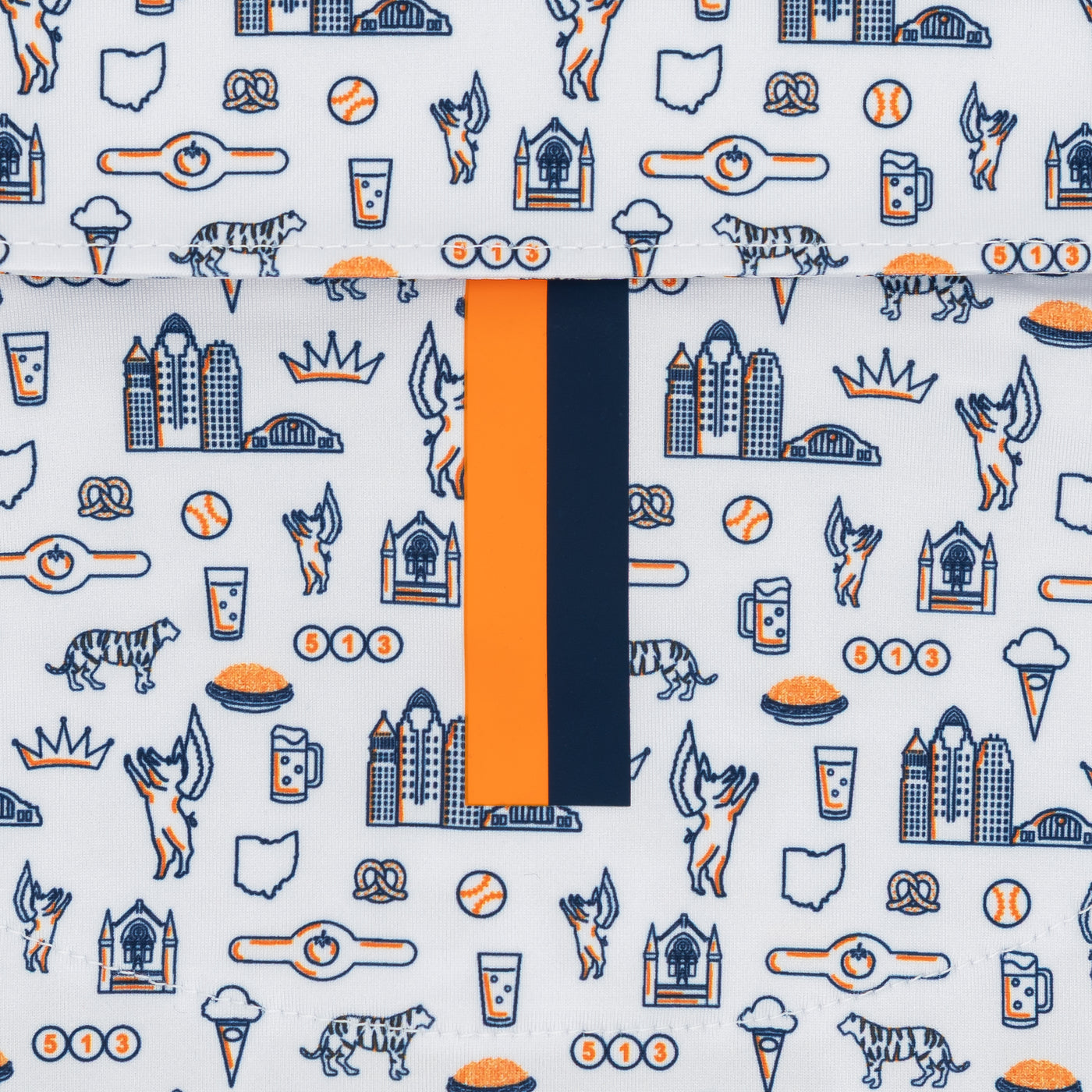 The Cincy | Performance Polo | The Cincy - White/Citrus Orange