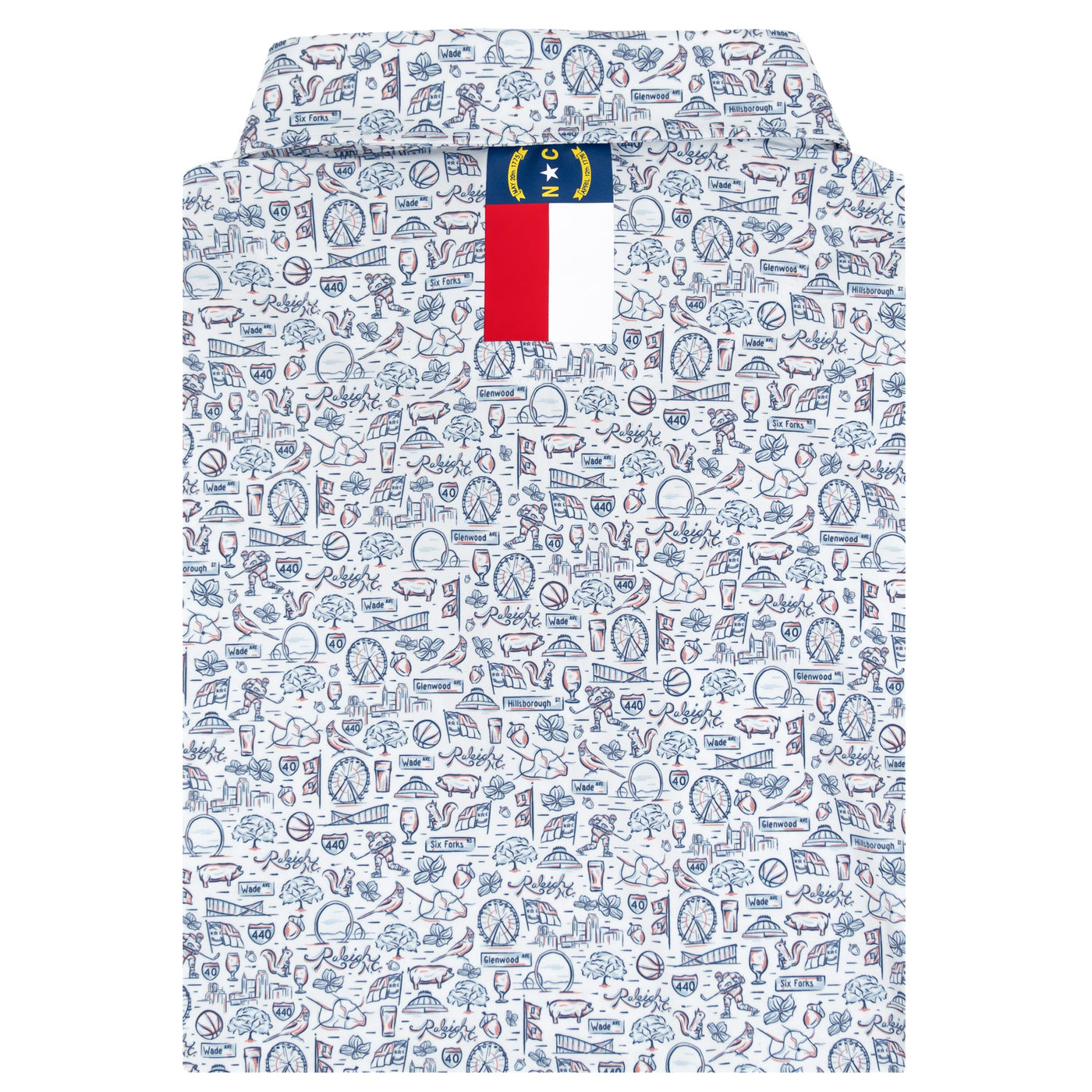 The City Of Oaks | Performance Polo | The City Of Oaks - White/Pure Blue - NC