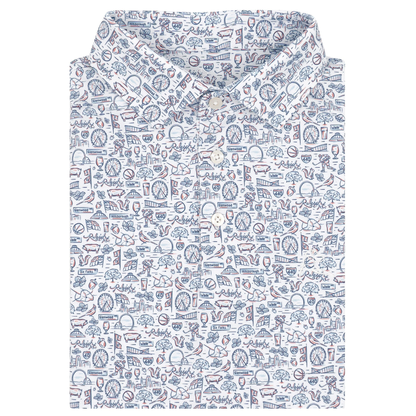 The City Of Oaks | Performance Polo | The City Of Oaks - White/Pure Blue - NC