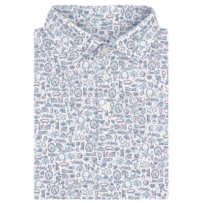 The City Of Oaks | Performance Polo | The City Of Oaks - White/Pure Blue - NC