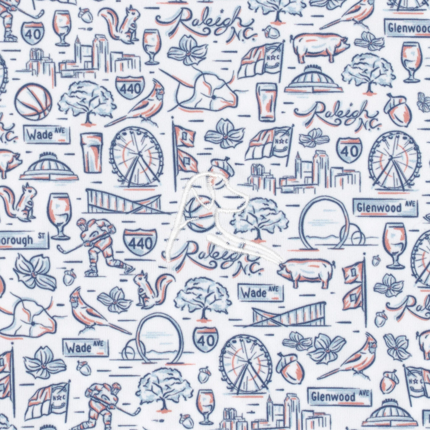 The City Of Oaks | Performance Polo | The City Of Oaks - White/Pure Blue - NC