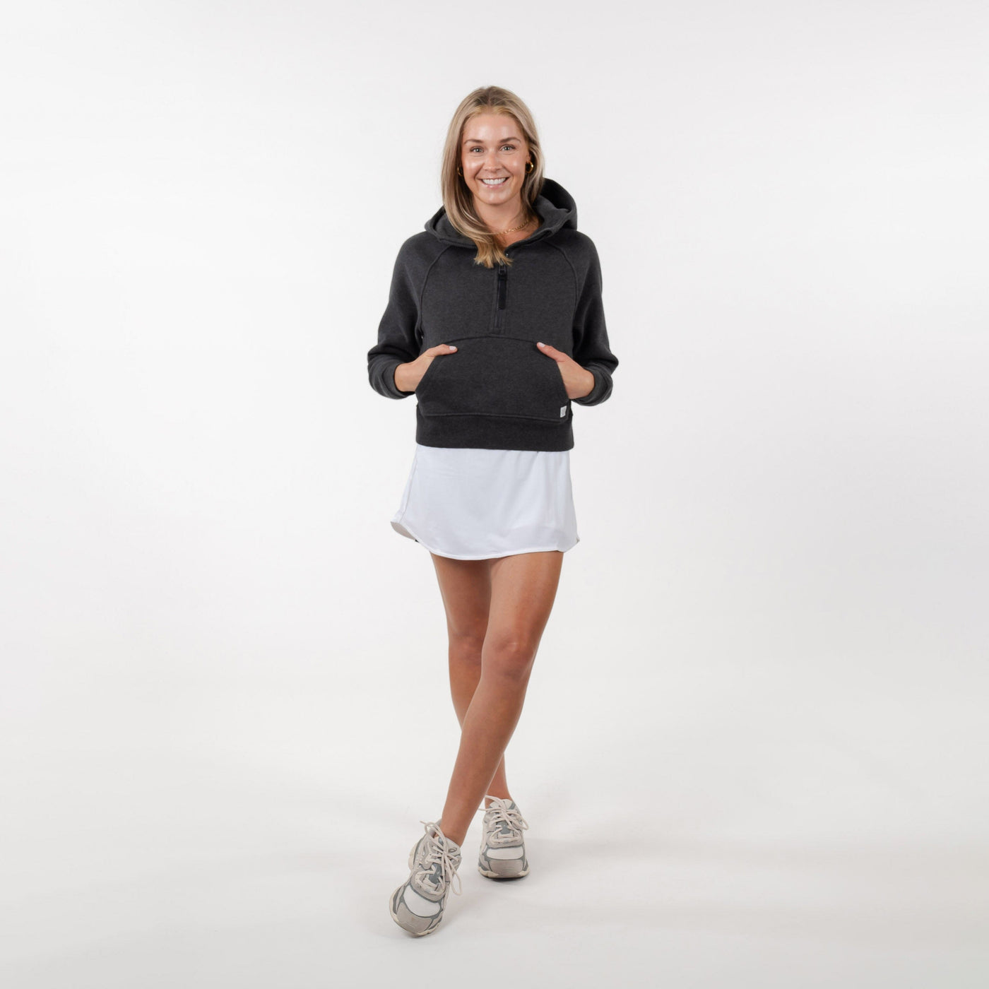 Clarity Half-Zip Hoodie | Heather - Midnight Black