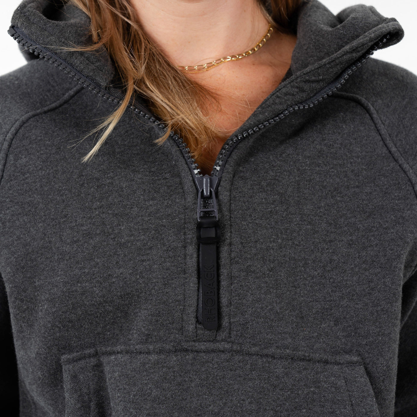 Clarity Half-Zip Hoodie | Heather - Midnight Black