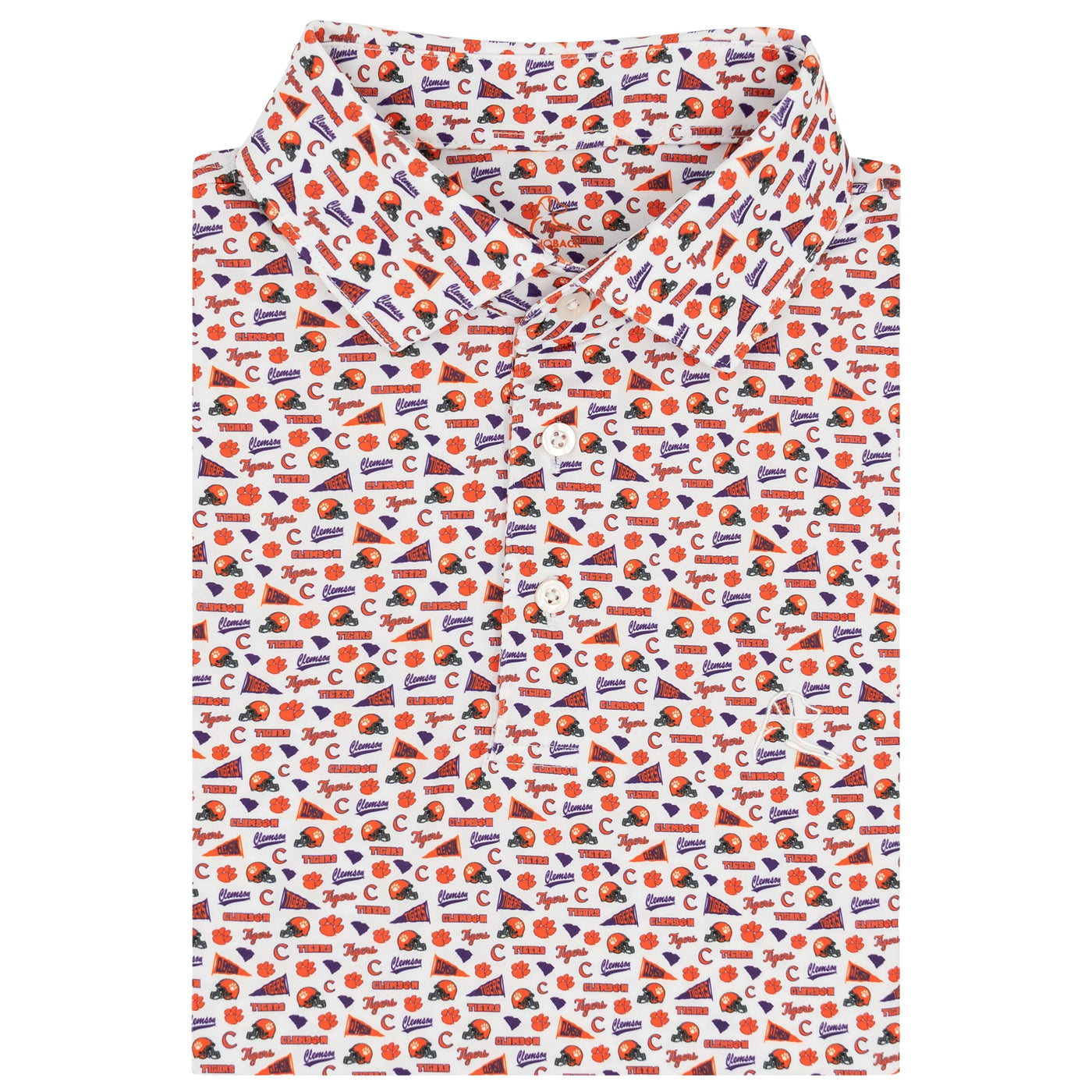 The Clemson Gameday | Collegiate Polo | The Clemson Gameday - White/Bright Orange