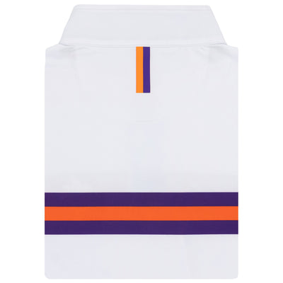 Clemson Helmet Stripe Collegiate Q-Zip | The Clemson Helmet Stripe - White/Plum Purple