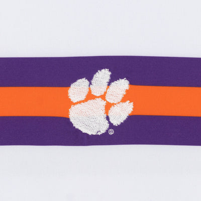 Clemson Helmet Stripe Collegiate Q-Zip | The Clemson Helmet Stripe - White/Plum Purple