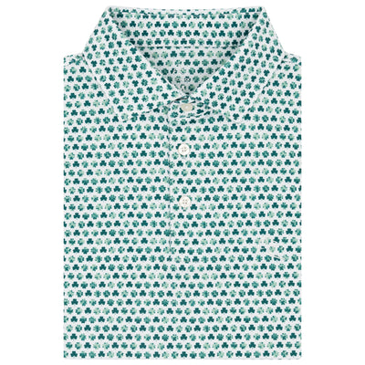 The Clover | Performance Polo | The Clover - White/Fairway Green