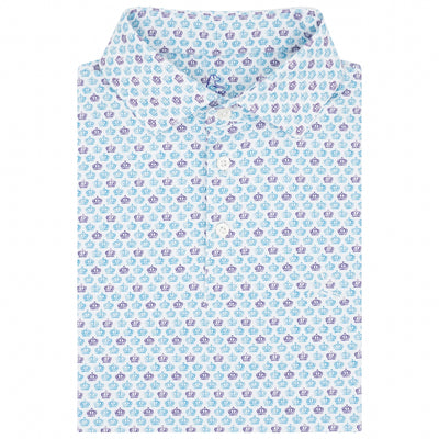 The CLT | Performance Polo | The CLT - White/Queen Blue