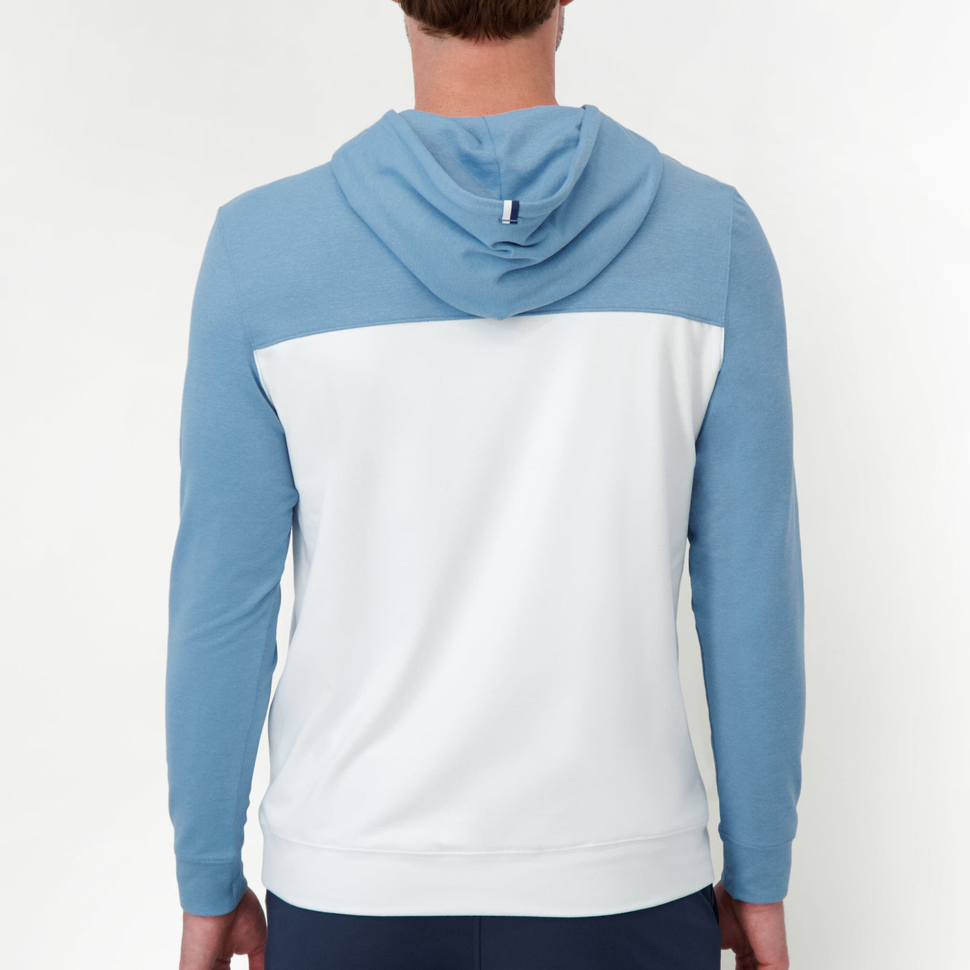Hesi Performance Hoodie | Colorblock - Cadet Blue/White