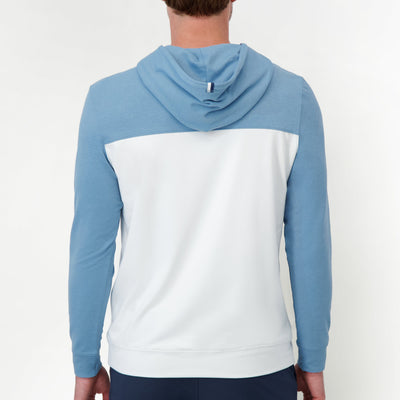 Hesi Performance Hoodie | Colorblock - Cadet Blue/White