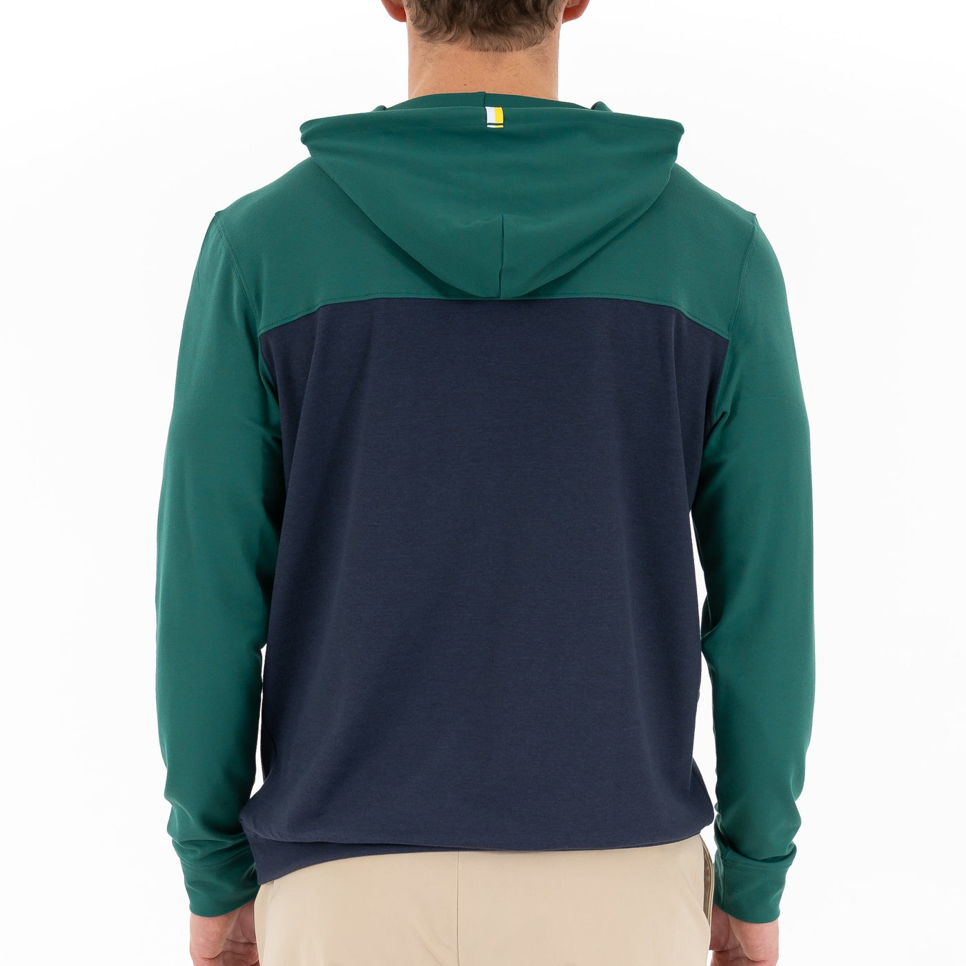 Hesi Performance Hoodie | Colorblock - Fairway Green/Fleet Navy - Sun Yellow