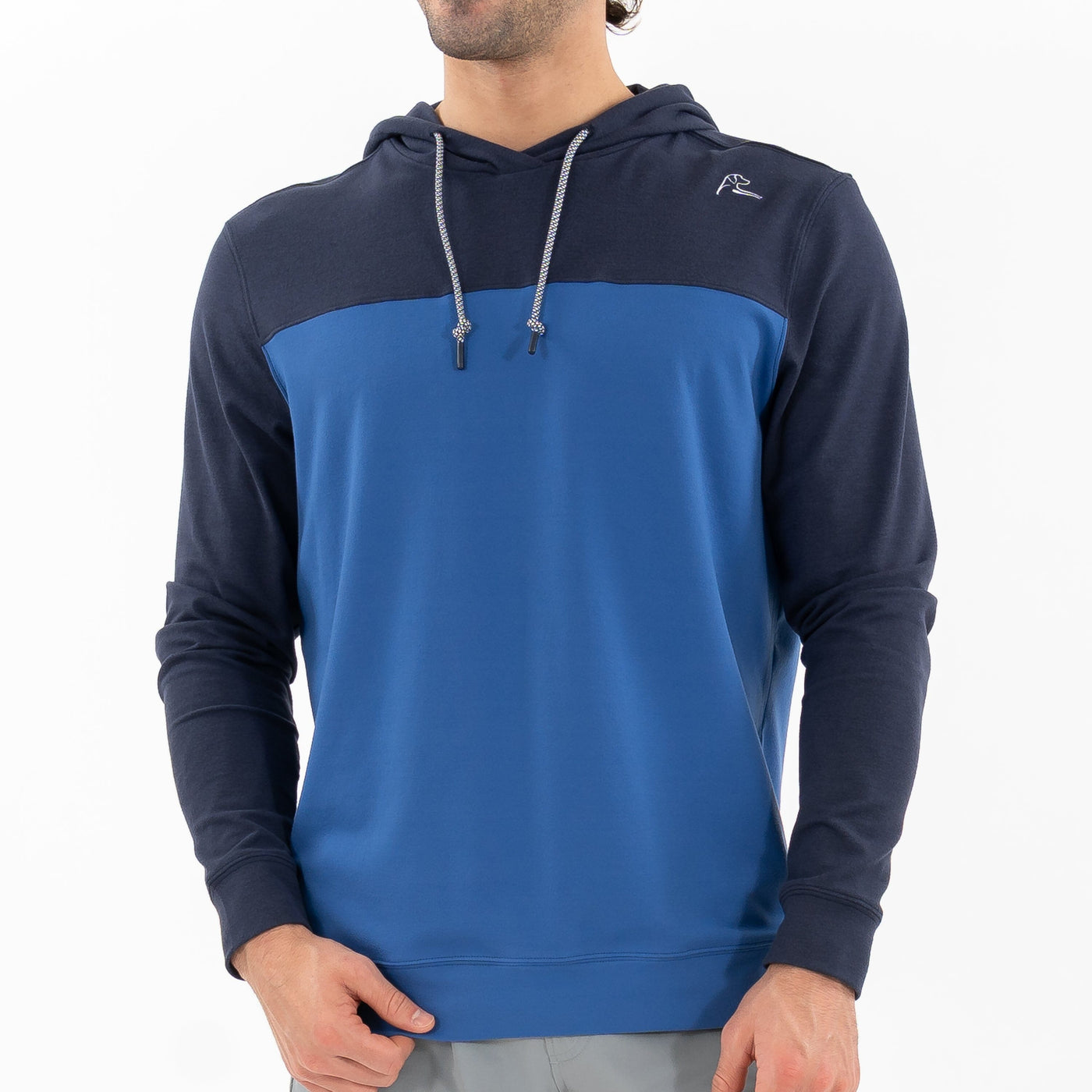 Hesi Performance Hoodie | Colorblock - Fleet Navy/Short Stop Blue